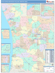 Grand Rapids-Wyoming Metro Area Wall Map Color Cast Style